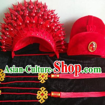 Top Traditional Chinese Opera Phoenix Coronet Hat and Bridegroom Hat