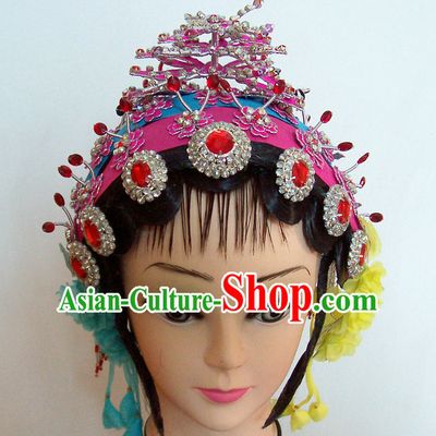 Top Traditional Chinese Opera Black Wigs and Hair Accessories Props for Adults and Children