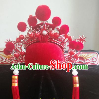 Chinese Opera Peking Opera Famous Operas Beijing Opera Jingju Bridegroom Official Hat Headwear for Men Boys