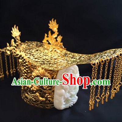 Chinese Ancient Style Prince Emperor Headpieces Hair Jewelry Coronet Crown for Men