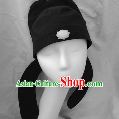 Handmade Chinese Ancient Style Tang Dynasty Black Hat for Men