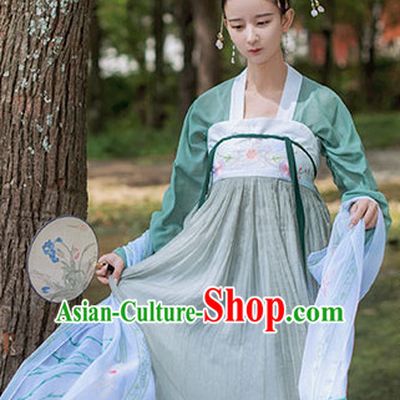 Chinese Traditional Oriental Dress Hanfu Clothing Asian Dresses Fashion Cheongsam Dress China Clothing and Hair Jewelry for Women