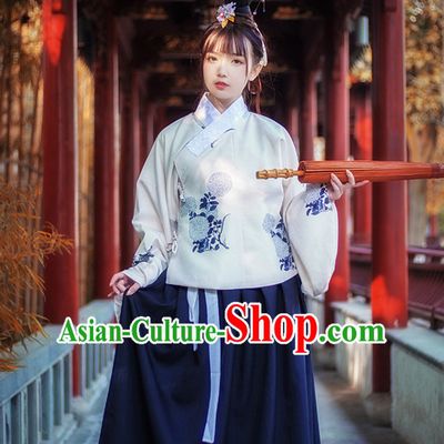 Chinese Traditional Oriental Dress Hanfu Clothing Asian Dresses Fashion Cheongsam Dress China Clothing and Hair Jewelry for Women