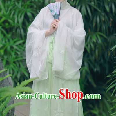 Chinese Traditional Dress Hanfu Costume China Kimono Robe Ancient Chinese Clothing National Costumes Gown Wear and Head Jewelry for Women Girls