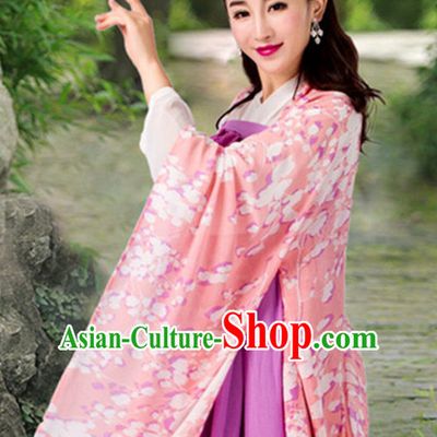 Chinese Traditional Dress Hanfu Costume China Kimono Robe Ancient Chinese Clothing National Costumes Gown Wear and Head Jewelry for Women Girls
