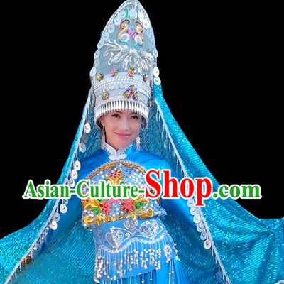 Chinese Folk Dance Ethnic Dresses Traditional Wear Clothing Cultural Dancing Costume Complete Set for Women