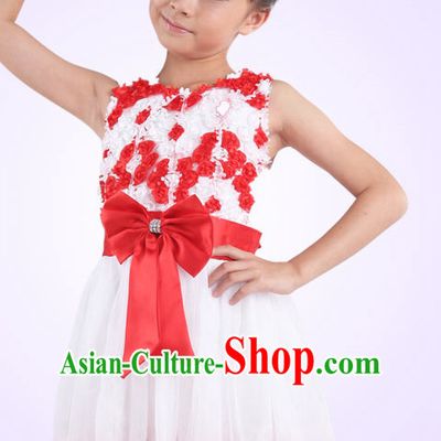 Chinese Theater Traditional Dance Ribbon Dancing Long Sleeve Leotard China Fan Dance Costume Complete Set for Kids