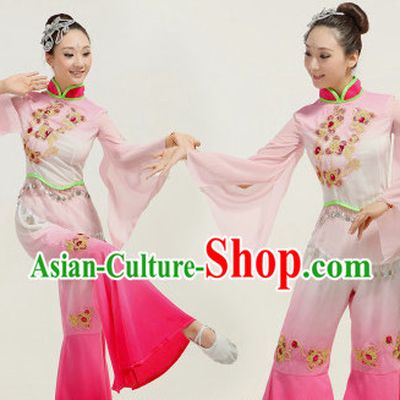 Asian Fan Dance Costume Hand Held Fan Chinese Dancing Ethnic Dance Folk Oriental Dancewear for Women Girls