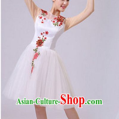 Chinese Theater Traditional Dance Ribbon Dancing Long Sleeve Leotard China Fan Dance Costume Complete Set for Women Girls