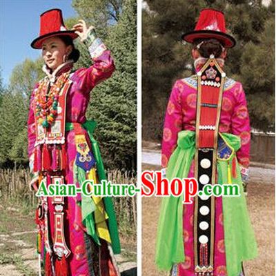Chinese People Folk Dance Ethnic Dresses Traditional Wear Clothing Cultural Dancing Costume Complete Sets for Women