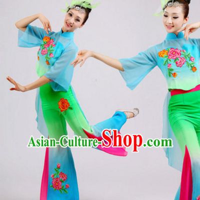 Chinese Folk Dance Dress Clothing Dresses Costume Ethnic Dancing Cultural Dances Costumes for Women
