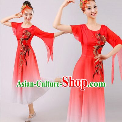 Chinese Folk Dance Dress Clothing Dresses Costume Ethnic Dancing Cultural Dances Costumes for Women