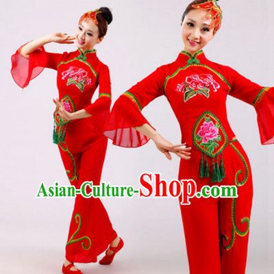 Chinese Folk Dance Dress Clothing Dresses Costume Ethnic Dancing Cultural Dances Costumes for Women