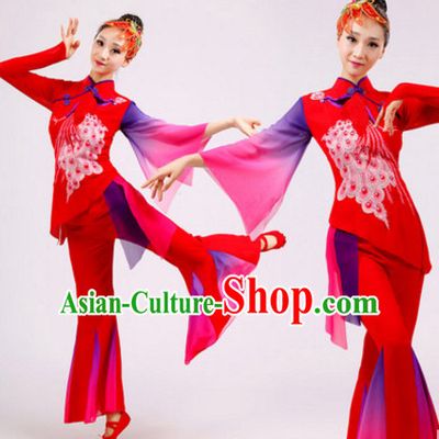 Chinese Folk Dance Dress Clothing Dresses Costume Ethnic Dancing Cultural Dances Costumes for Women
