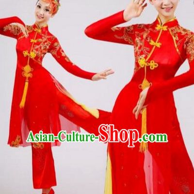 Chinese Folk Dance Dress Clothing Dresses Costume Ethnic Dancing Cultural Dances Costumes for Women