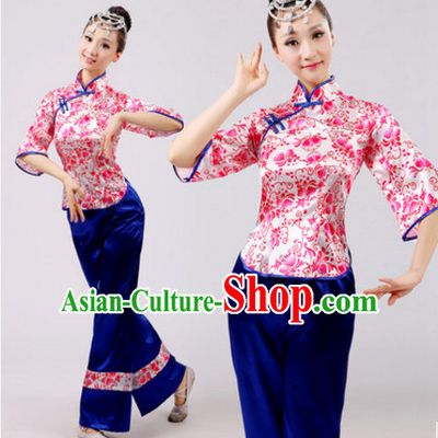 Chinese Folk Dance Dress Clothing Dresses Costume Ethnic Dancing Cultural Dances Costumes for Women