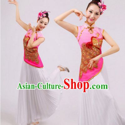 Chinese Folk Dance Dress Clothing Dresses Costume Ethnic Dancing Cultural Dances Costumes for Women