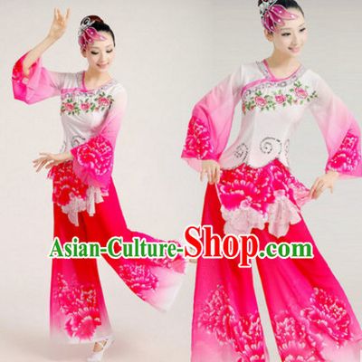 Chinese Folk Dance Dress Clothing Dresses Costume Ethnic Dancing Cultural Dances Costumes for Women