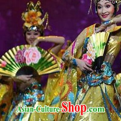 Chinese Classical Folk Dance Dress Clothing Dresses Costume Classic Dancing Cultural Dances Costumes for Women