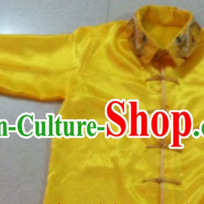 Chinese Qing Dynasty Emperor Inside Clothing Pajamas Embroidered Dragon Blouse and Pants for Men or Boys
