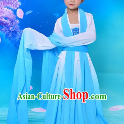 Ancient Chinese Water Sleeves Classical Group Dancer Costumes Complete Set for Kids