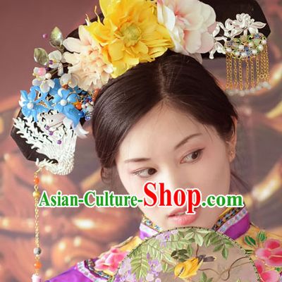Qing Dynasty Quene Hairstyle Manchu Hairstyle Chinese Oriental Hairstyles