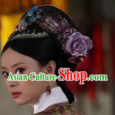 Qing Dynasty Imperial Royal Quene Phoenix Hairstyle Wigs Hairstyle Chinese Oriental Hairstyles