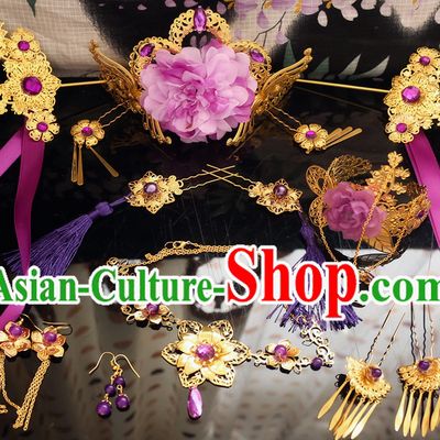 China Ancient Dynasty Imperial Royal Quene Crown Empress Hairpins Hair Accessories Hairstyle Chinese Oriental Hairstyles Headpieces
