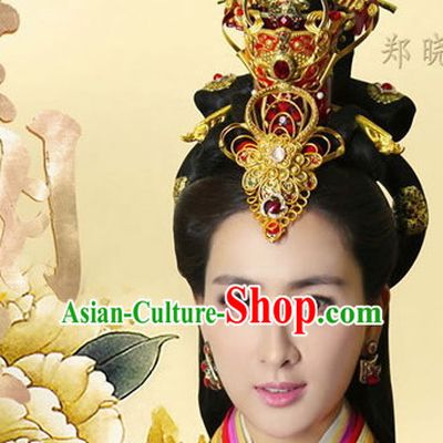 Chinese Imperial Quene Crown Empress Hairpins Hair Accessories Hairstyle Chinese Oriental Hairstyles Headpieces Wigs