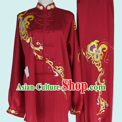 Asian Championship Embroidered Kung Fu Martial Arts Uniform Suit for Women Girls