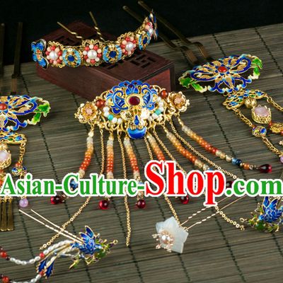 Chinese Imperial Quene Crown Empress Hairpins Hair Accessories Hairstyle Chinese Oriental Hairstyles Headpieces Wigs