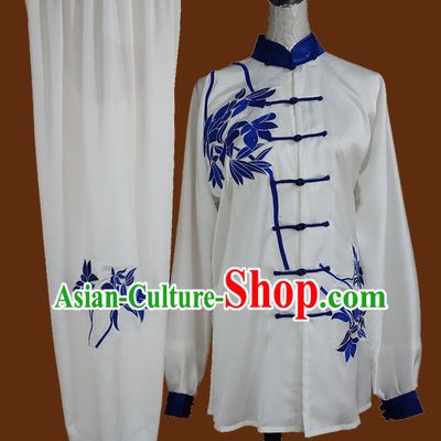 Top Gold Asian Championship Embroidered Phoenix Kung Fu Martial Arts Uniform Suit for Women Men