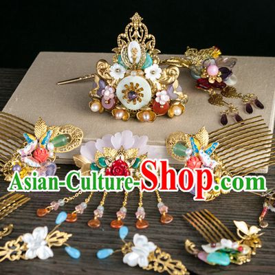 Chinese Imperial Quene Crown Empress Hairpins Hair Accessories Hairstyle Chinese Oriental Hairstyles Headpieces Wigs