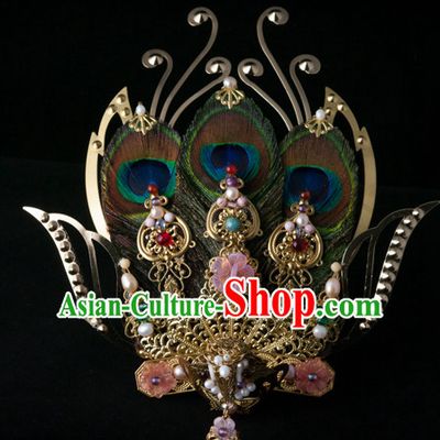 Chinese Imperial Quene Crown Empress Hairpins Hair Accessories Hairstyle Chinese Oriental Hairstyles Headpieces Wigs