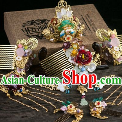 Chinese Imperial Quene Crown Empress Hairpins Hair Accessories Hairstyle Chinese Oriental Hairstyles Headpieces Wigs