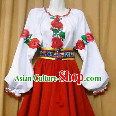 Russian Dance Dress Clothing Dresses Costume Ethnic Dancing Cultural Dances Costumes Complete Set for Women