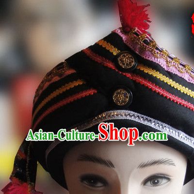 Chinese Traditional Miao Minority Hmong Folk Ethnic Hat for Men