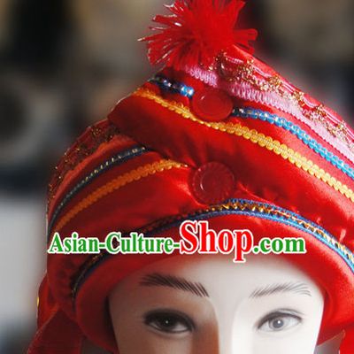 Chinese Traditional Miao Minority Hmong Folk Ethnic Hat for Men