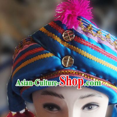 Chinese Traditional Miao Minority Hmong Folk Ethnic Hat for Men