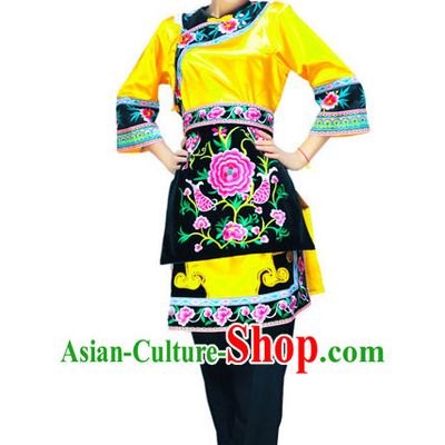 Chinese Hmong Minority Nationality Ethnic Groups Wear Dresses Traditional Clothing for Women and Men