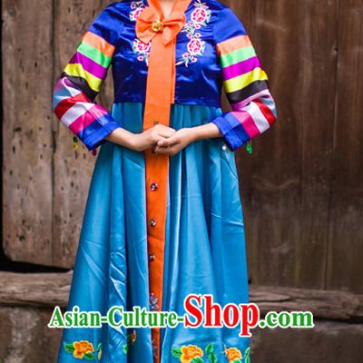 Chinese Korean Minority Nationality Ethnic Groups Wear Dresses Traditional Clothing for Women
