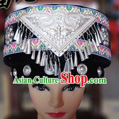 Chinese Traditional Miao Minority Hmong Folk Ethnic Hat for Women