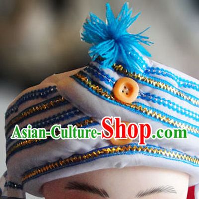 Chinese Traditional Miao Minority Hmong Folk Ethnic Hat for Men