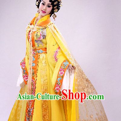Chinese Yue Opera Long Sleeves Dance Costumes Huang Mei Opera Costume Complete Set for Women Girls Children Adults