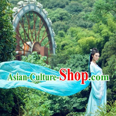 Green Color Chinese Traditional Dancer Costumes Complete Set