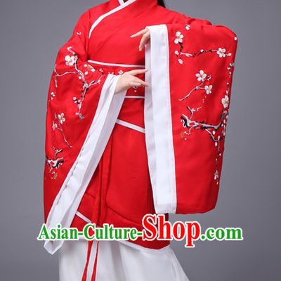 Red Chinese Traditional Han Fu Costumes Complete Set
