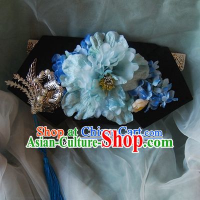 Qing Dynasty Imperial Royal Quene Phoenix Hairstyle Wigs Hairstyle Chinese Oriental Hairstyles Headpieces