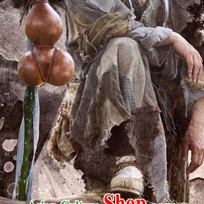 Chinese Ancient Beggar Group Costumes Clothing Complete Set for Men