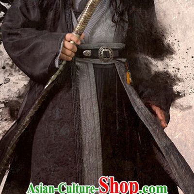 Chinese Ancient Martial Arts Master Costumes Clothing Complete Set for Men