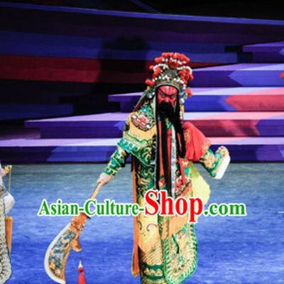 Chinese Classical Opera Guan Gong Dance Costume Folk Dancing Costumes Traditional Chinese Dance Costumes Asian Dancewear Complete Set for Men Boys